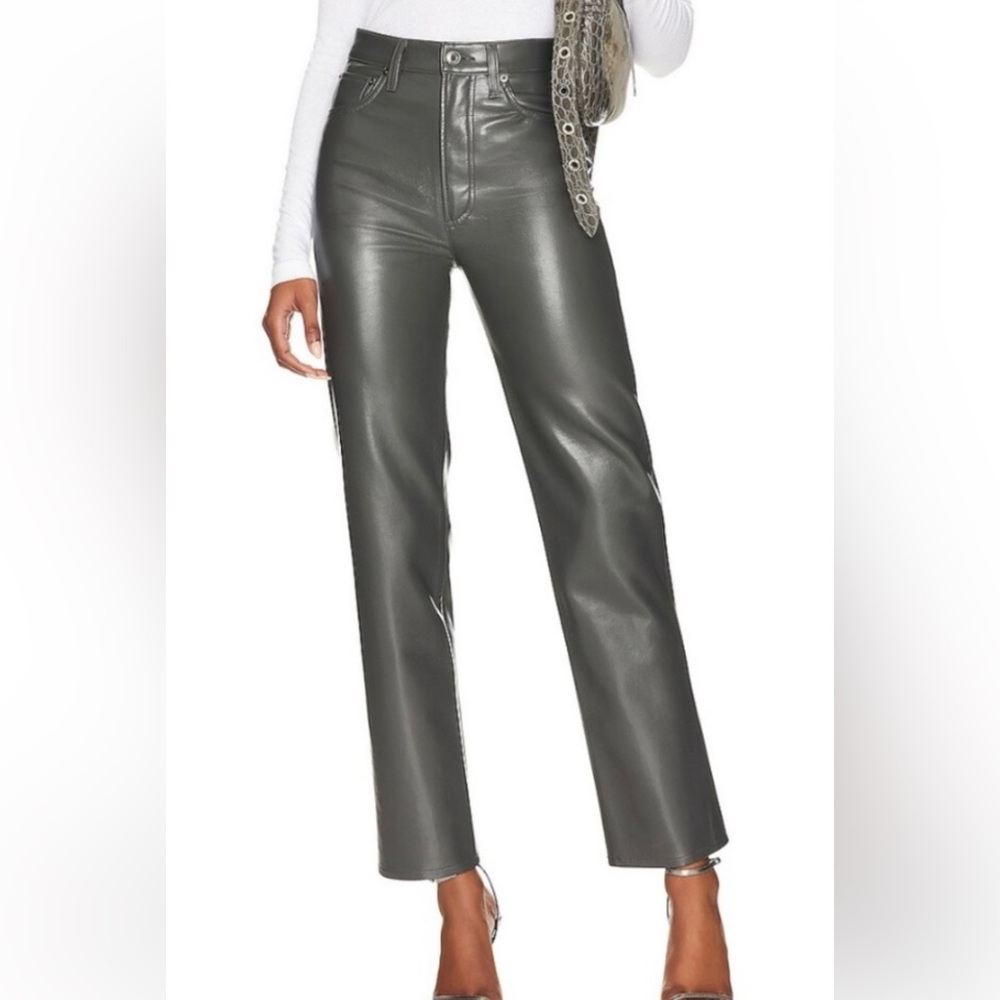 AGOLDE women’s recycled leather 90s pinch pants color marker (gray) size 31 NWT